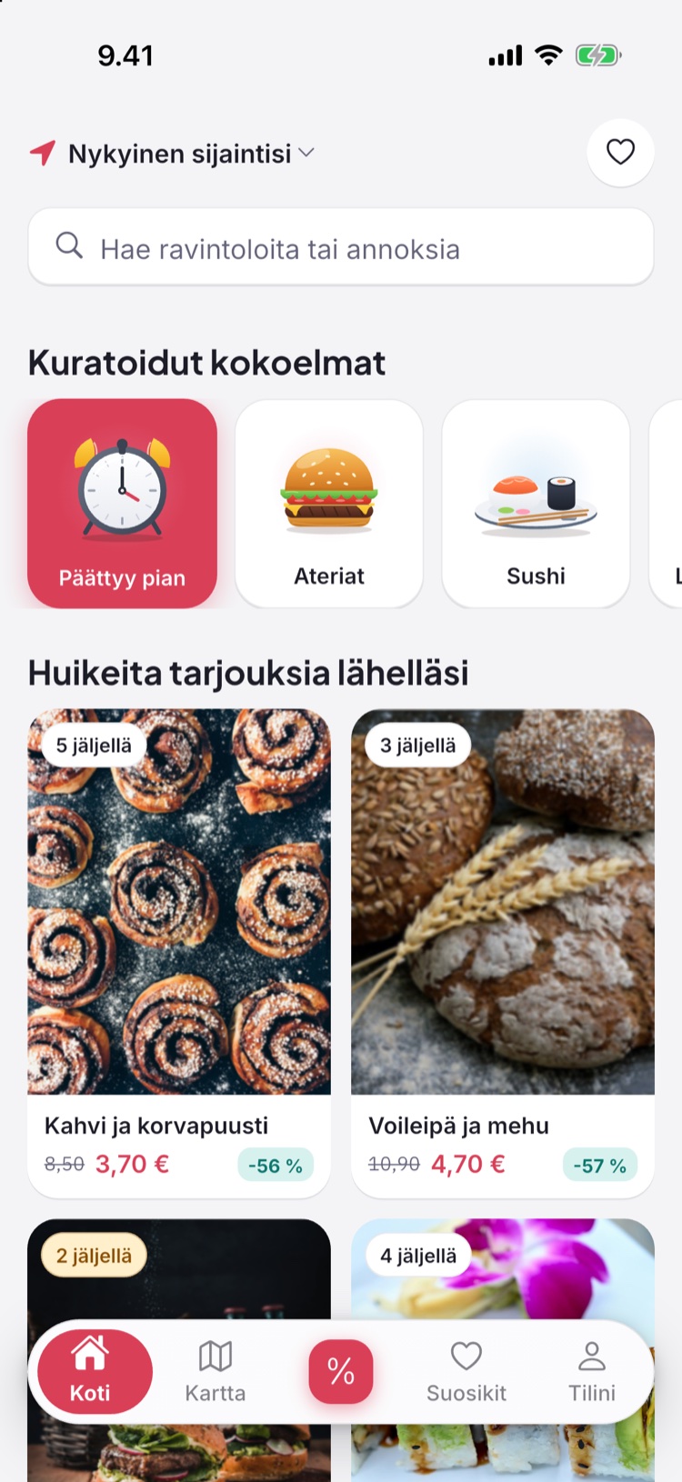 mazgo-sovelluksen aloitusnäyttö